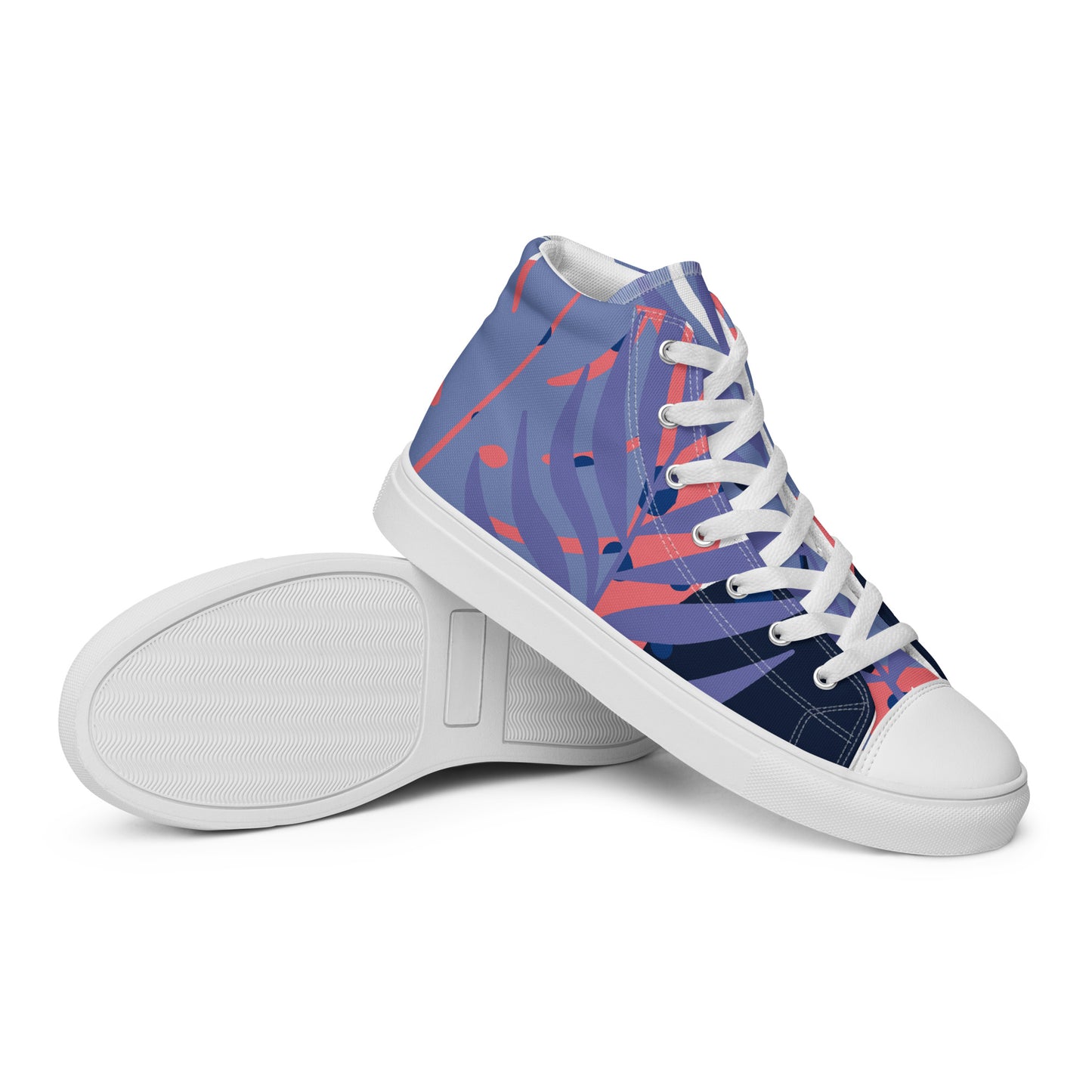 Leaf Printed Women’s high top canvas shoes