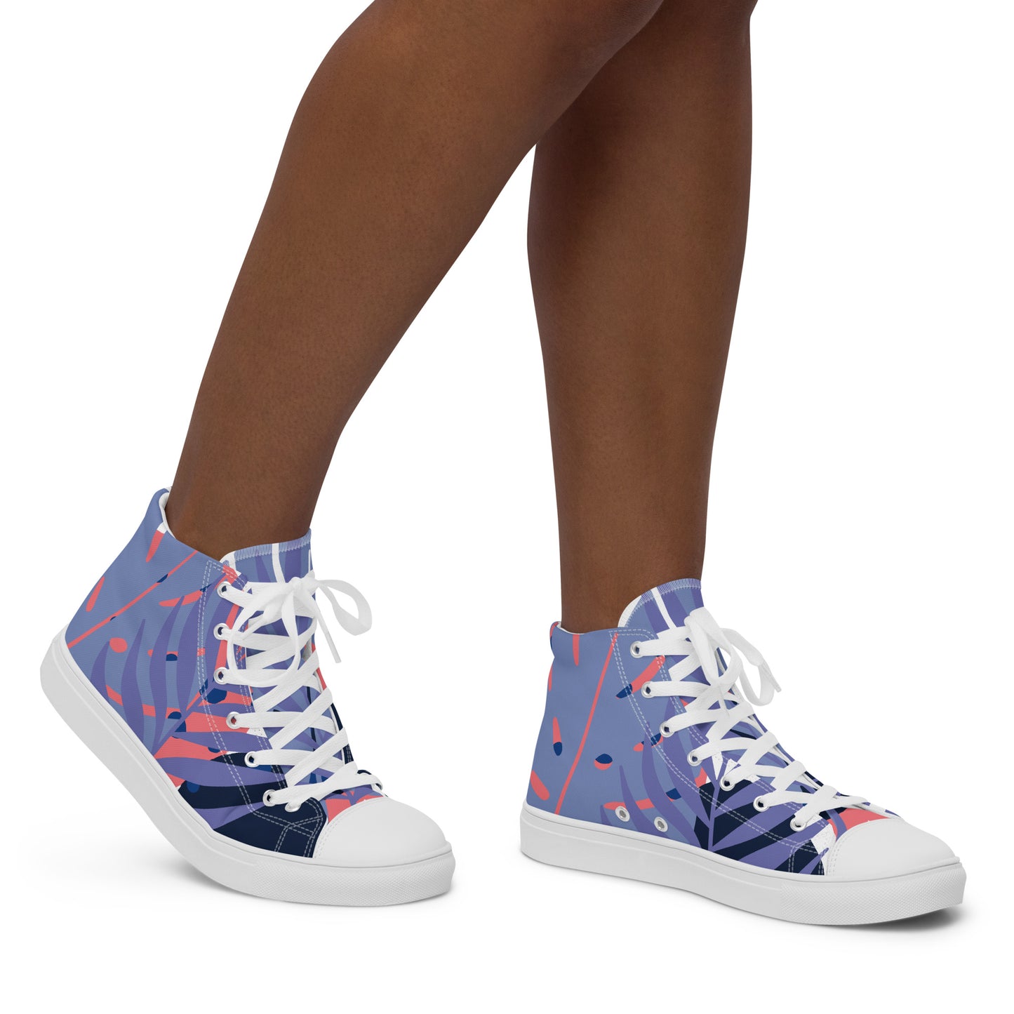 Leaf Printed Women’s high top canvas shoes