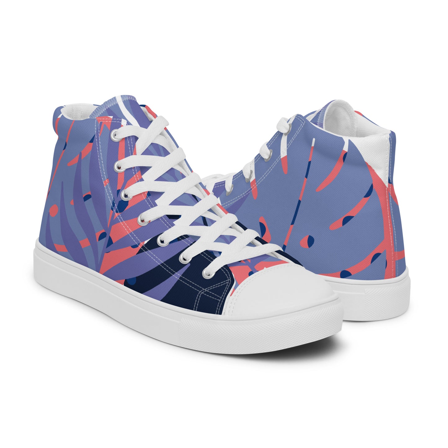 Leaf Printed Women’s high top canvas shoes