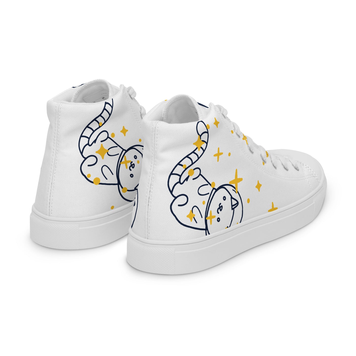 Space Cat Women’s high top canvas shoes