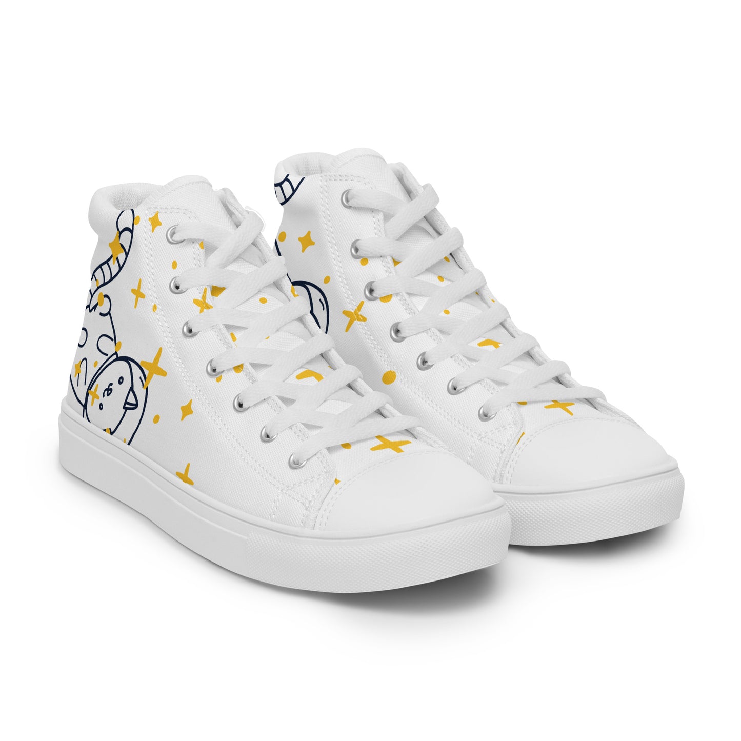 Space Cat Women’s high top canvas shoes