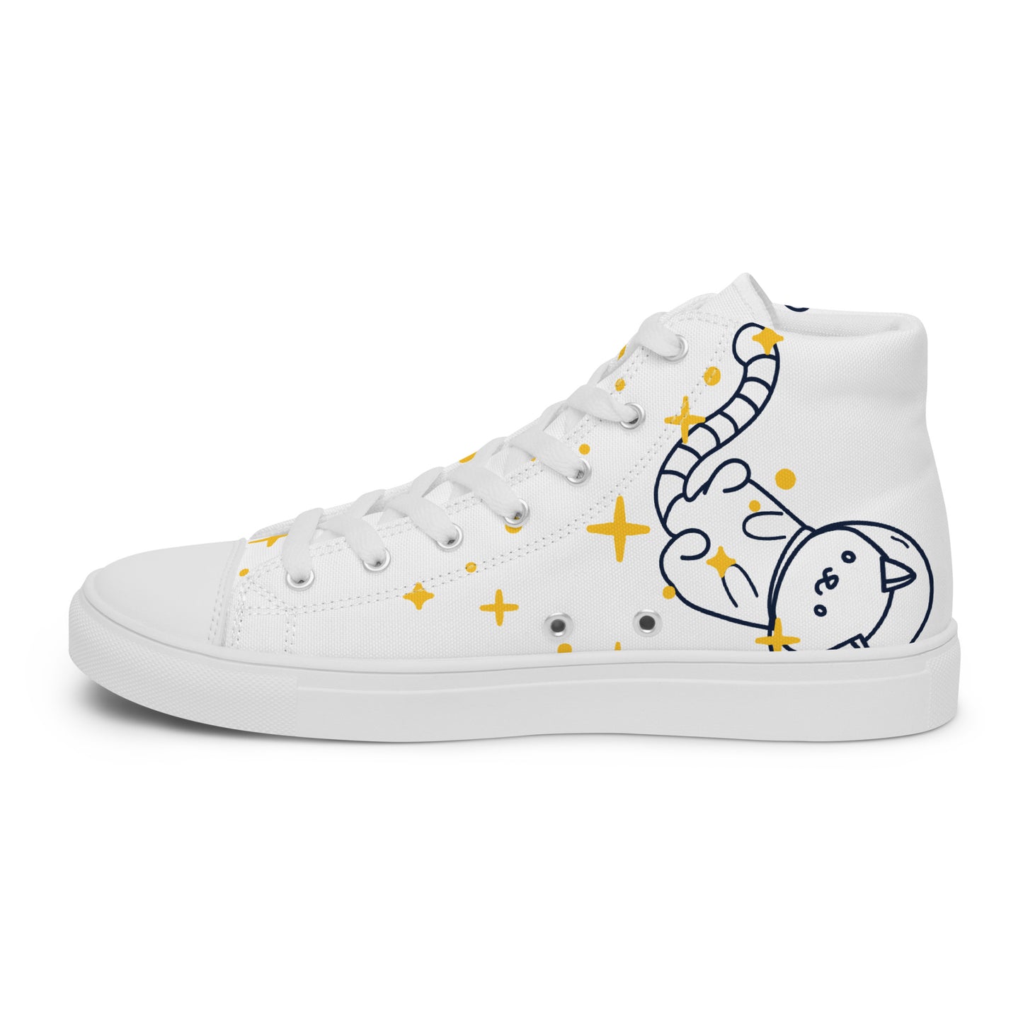 Space Cat Women’s high top canvas shoes