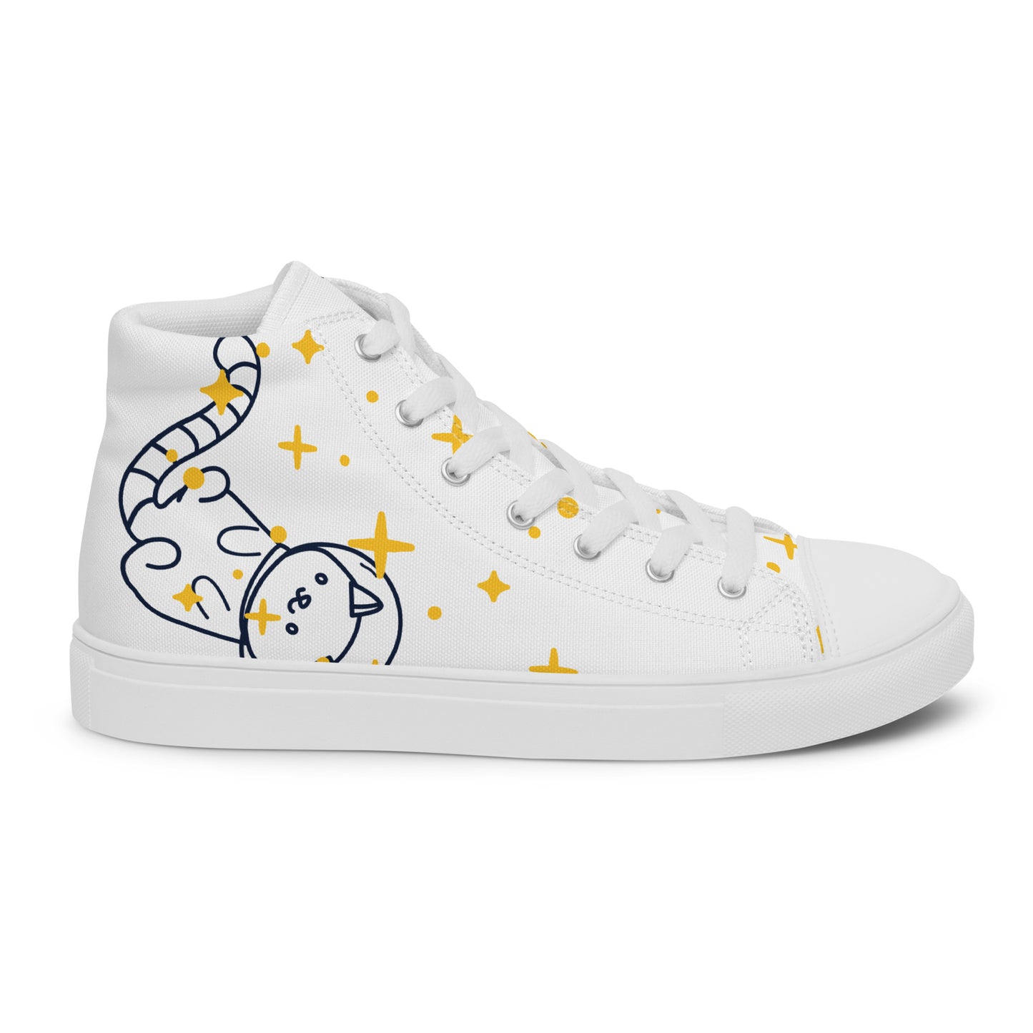 Space Cat Women’s high top canvas shoes