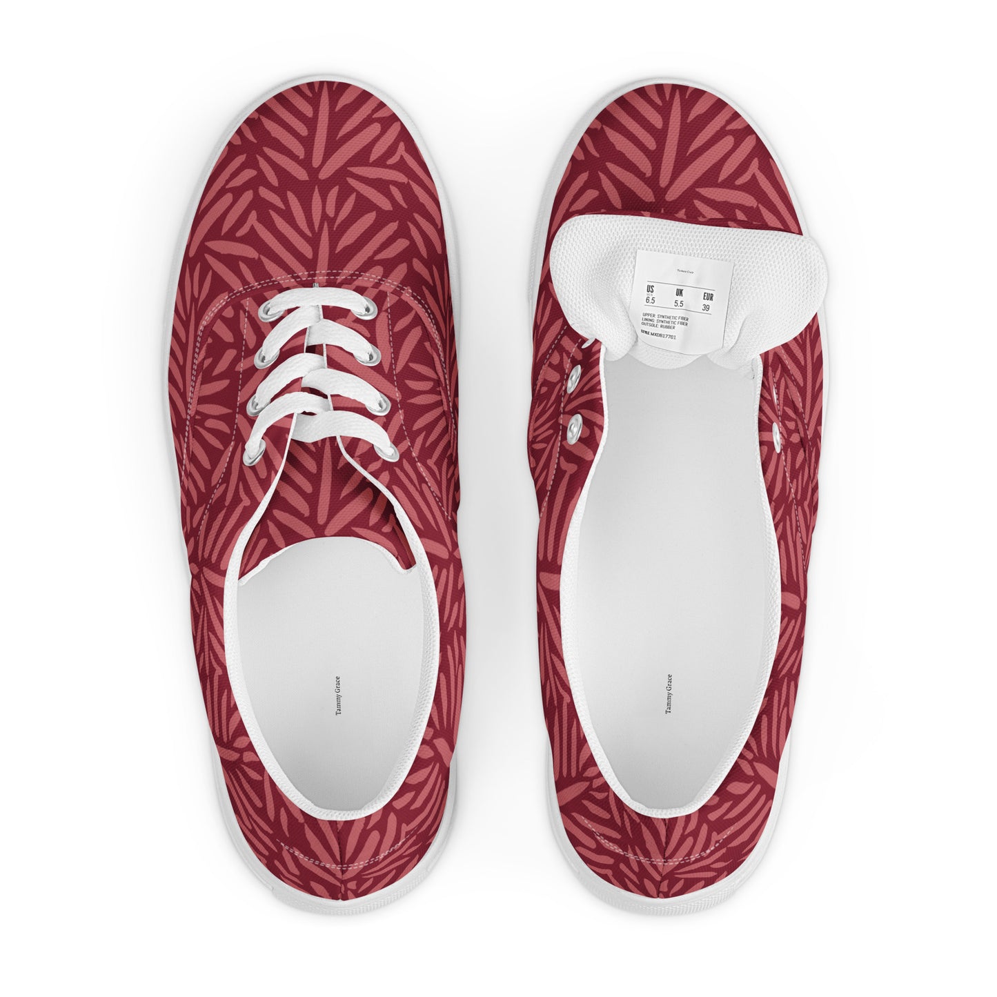 Abstract Printed Women’s lace-up canvas shoes